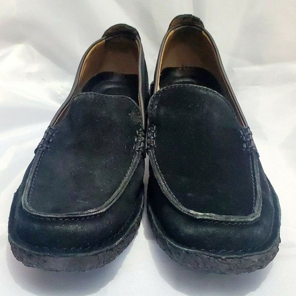 Lands’ End Black Suede‎ Leather Loafers Crepe Sole Made in Brazil Size 9 Women - Picture 6 of 7